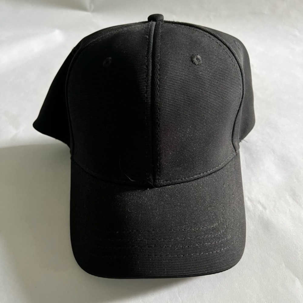 Solid Black Baseball Cap - XL